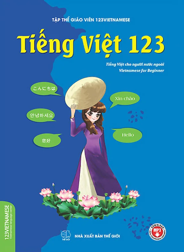 Beginner student using Tiếng Việt 123 with basic vocabulary flashcards - Tiếng Việt 123 - learn for beginners